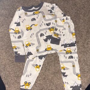 Kids Carters Construction Roadmap Pajama Set - Yellow & Gray